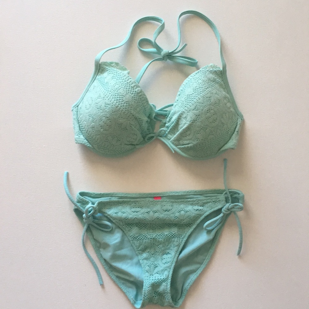 Victoria’s Secret Turquoise Crochet Bikini